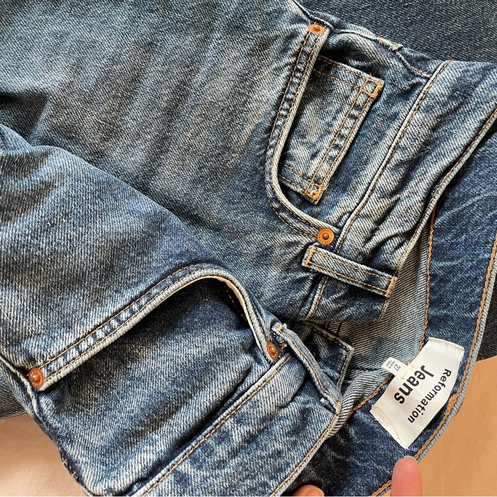 Reformation Dark Blue Straight Leg Jeans - Picture 5 of 5